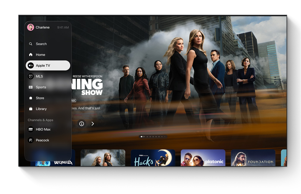 Интерфейс Apple TV 4K с приложениями и играми