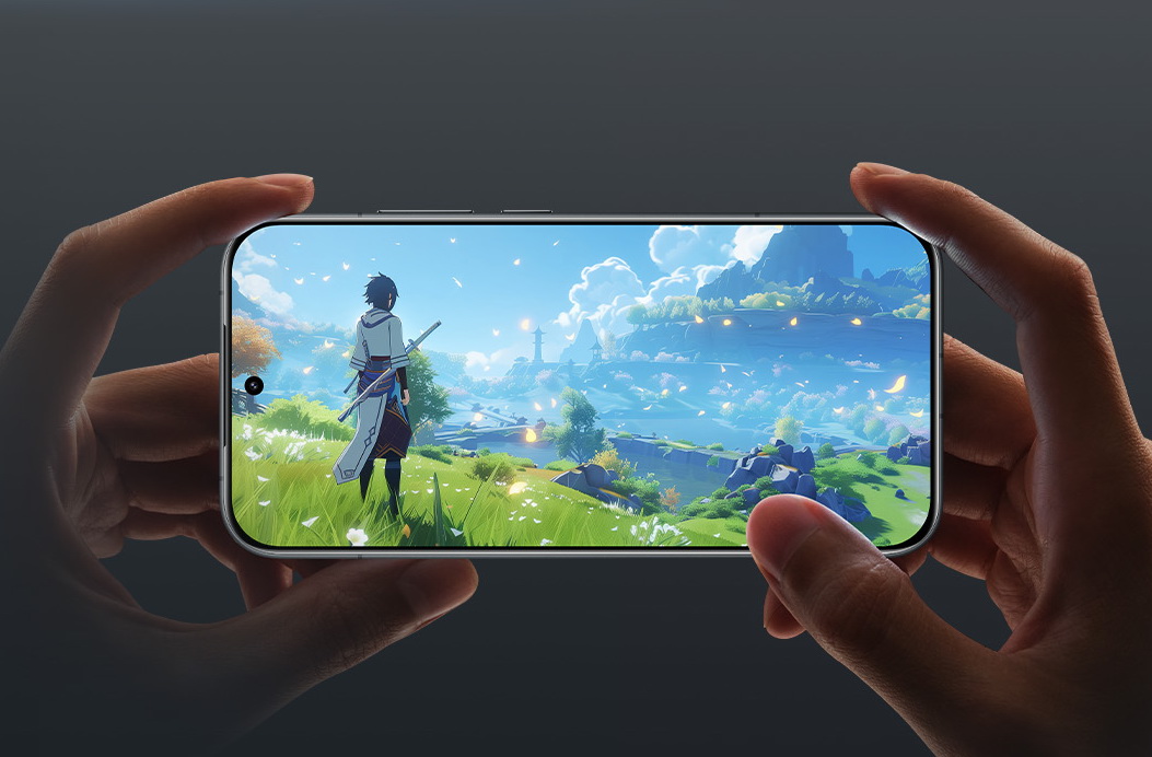 Игровой процесс POCO F8 Pro - смартфон в руках с игрой на экране