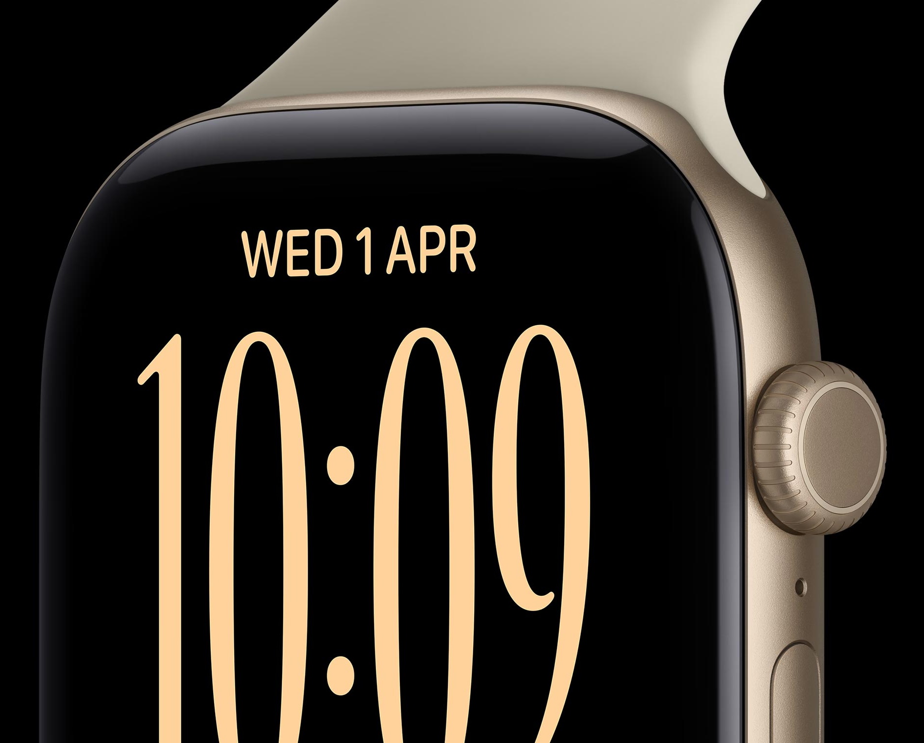 Дисплей Apple Watch Series 12 Light Gold — 2000 нит, постоянно включённый