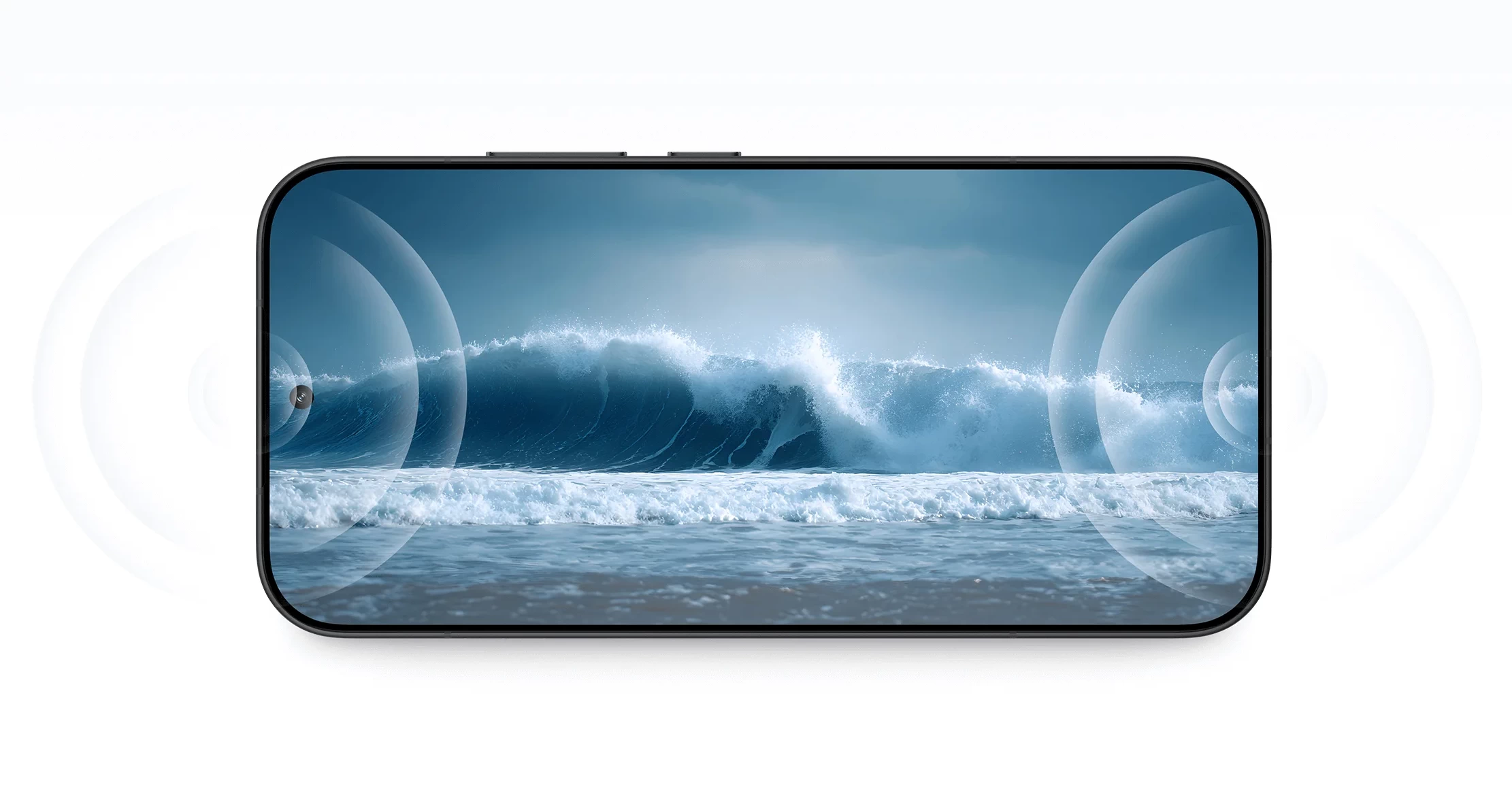 Dual stereo speakers, белый фон, прямоугольник 2222*1157