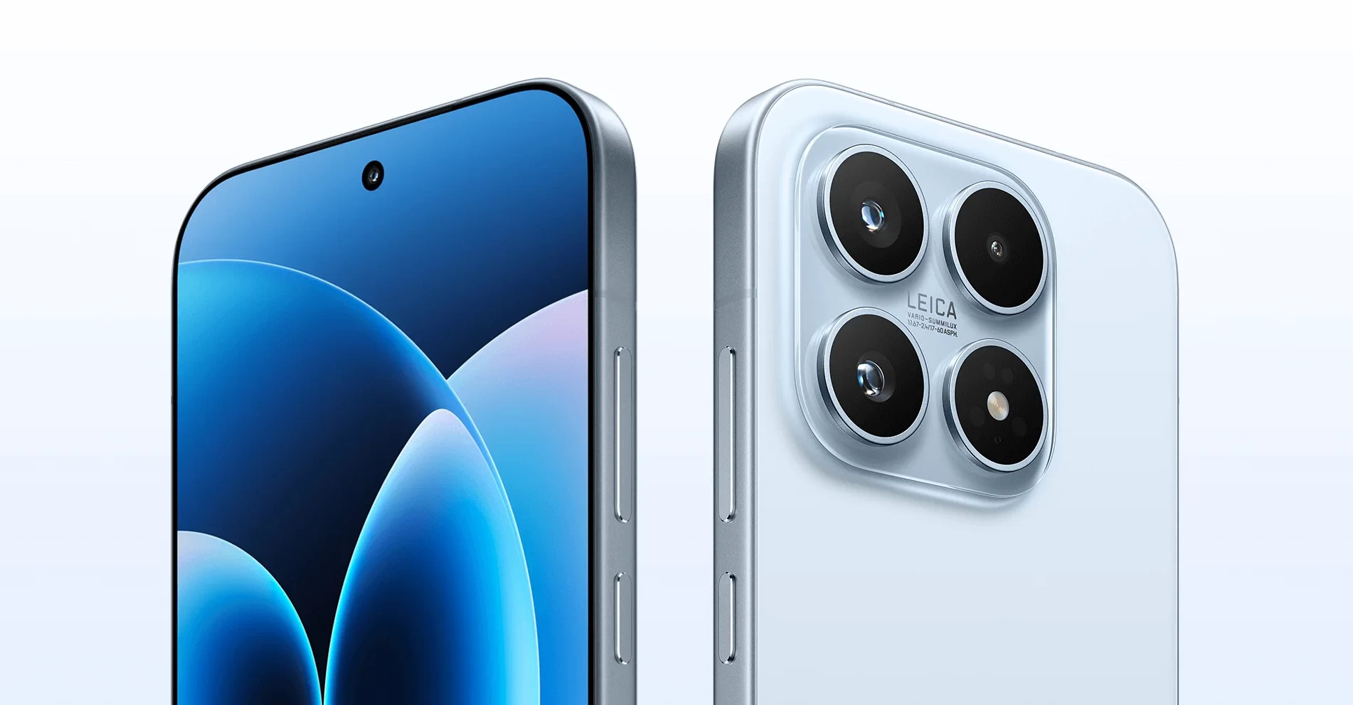 Xiaomi 17 передняя и задняя части, белый фон, прямоугольник 1902*991
