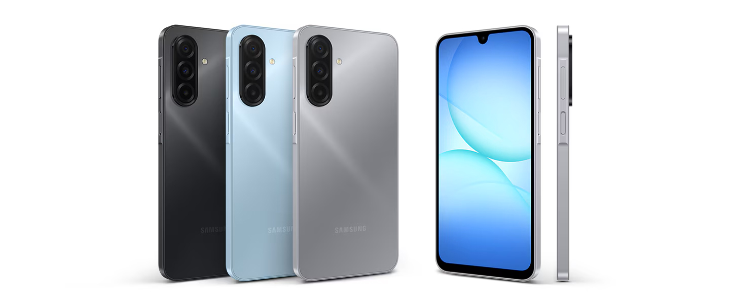 Samsung Galaxy A17 цвета: Black, Gray, Blue