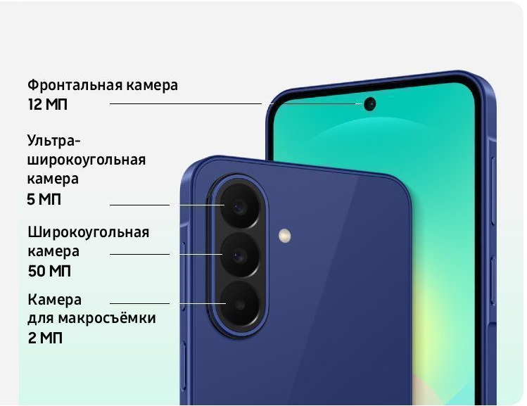 Тройная камера Galaxy A27 5G: 50 МП с OIS, 5 МП ультраширик и 2 МП макро