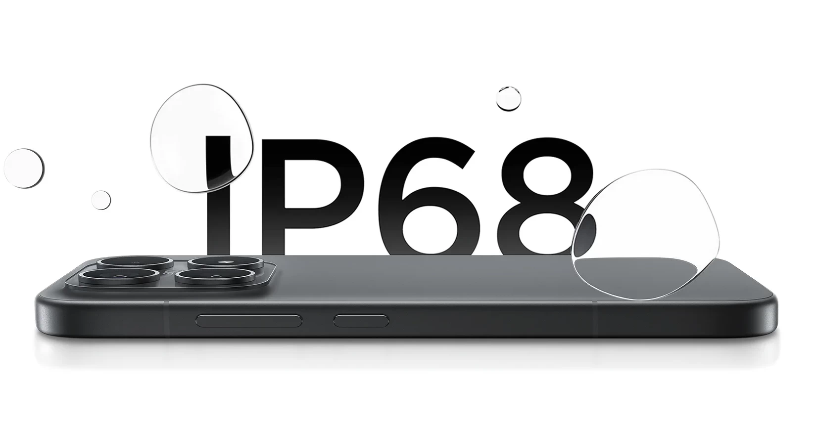 IP68 water and dust resistant, белый фон, прямоугольник 1651*860