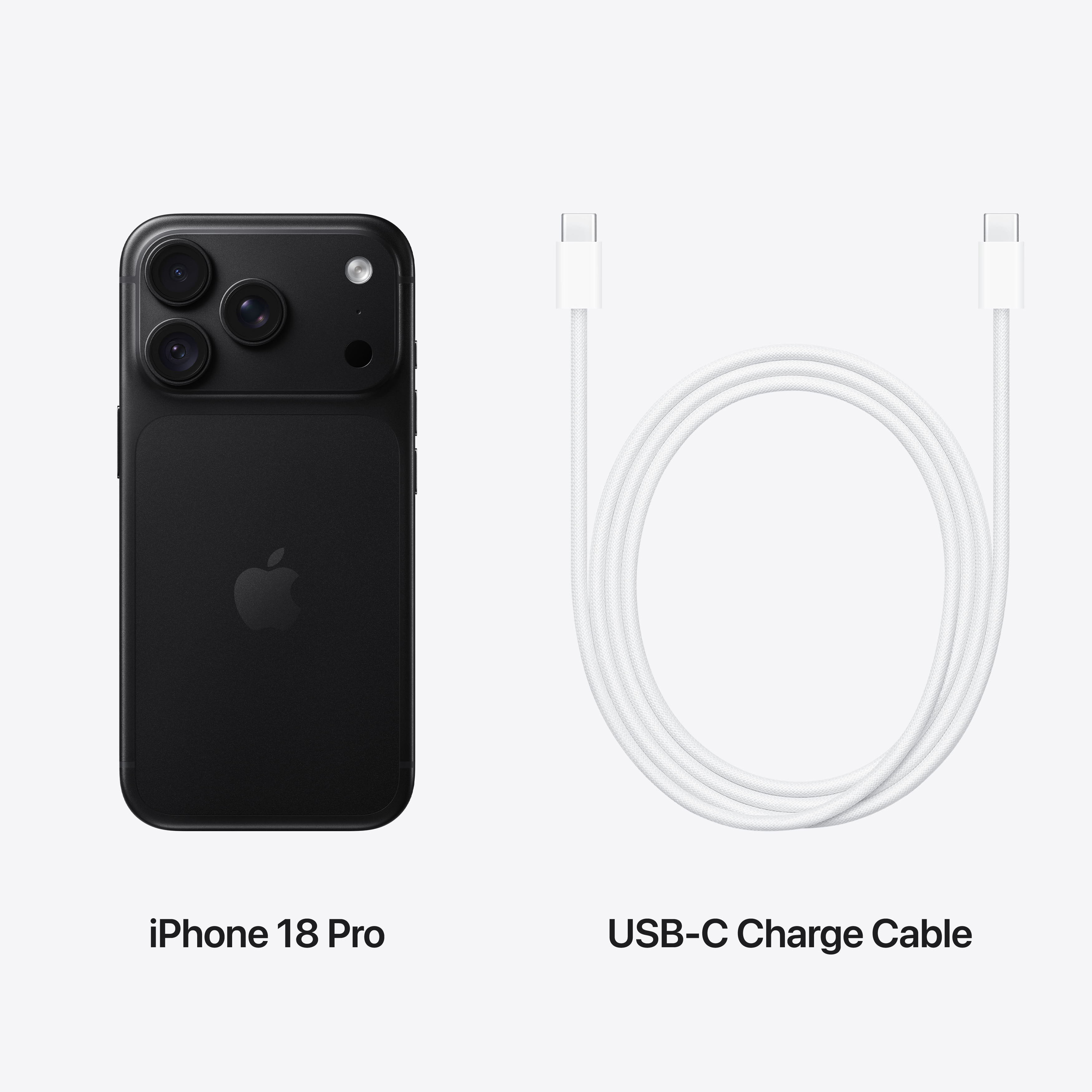Комплектация iPhone 18 Pro Black: кабель USB-C и документация