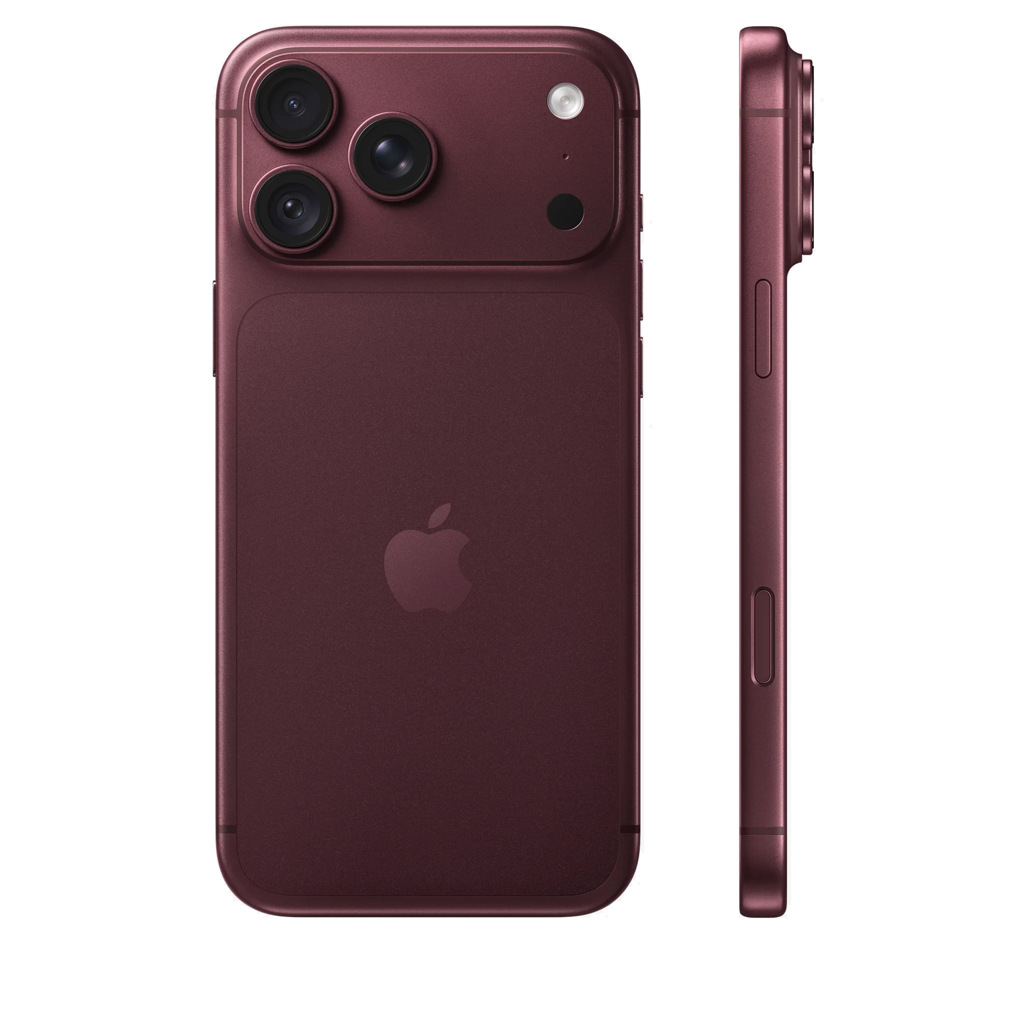 iPhone 18 Pro Max в цвете Burgundy (бордовый) — вид спереди и сзади