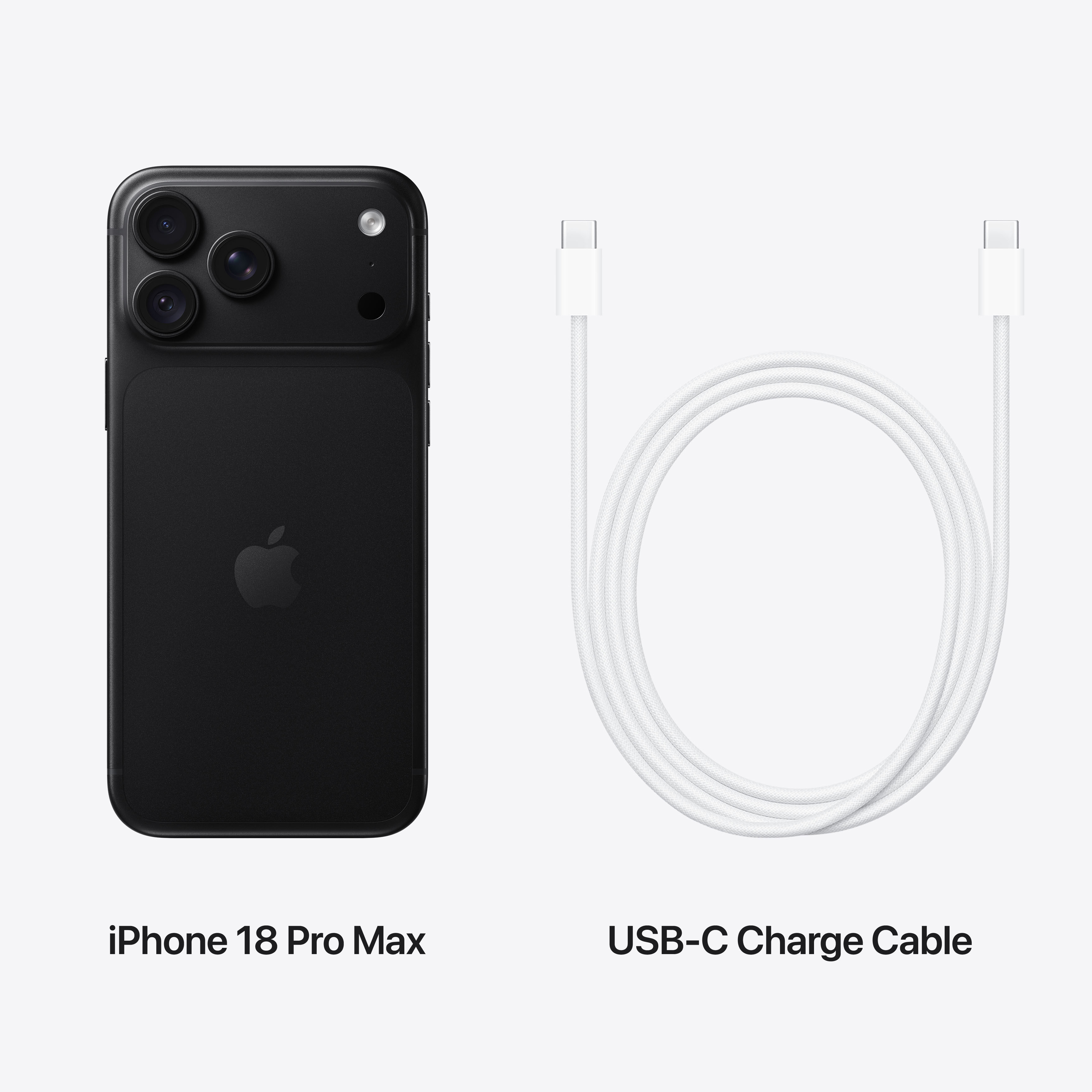 Комплектация iPhone 18 Pro Max Black: кабель USB-C и документация