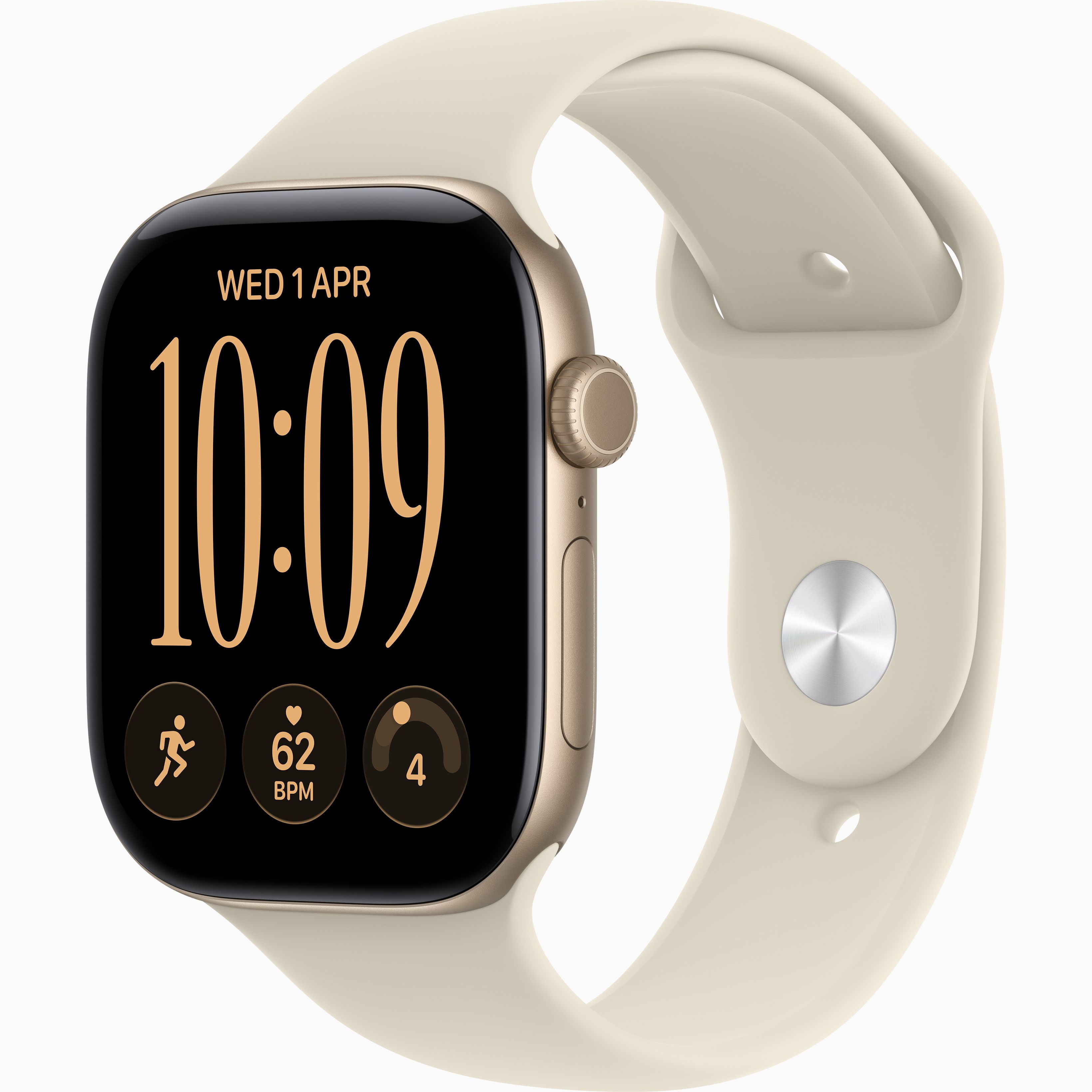 Apple Watch Series 12 46mm Light Gold с ремешком Sand Sport Band