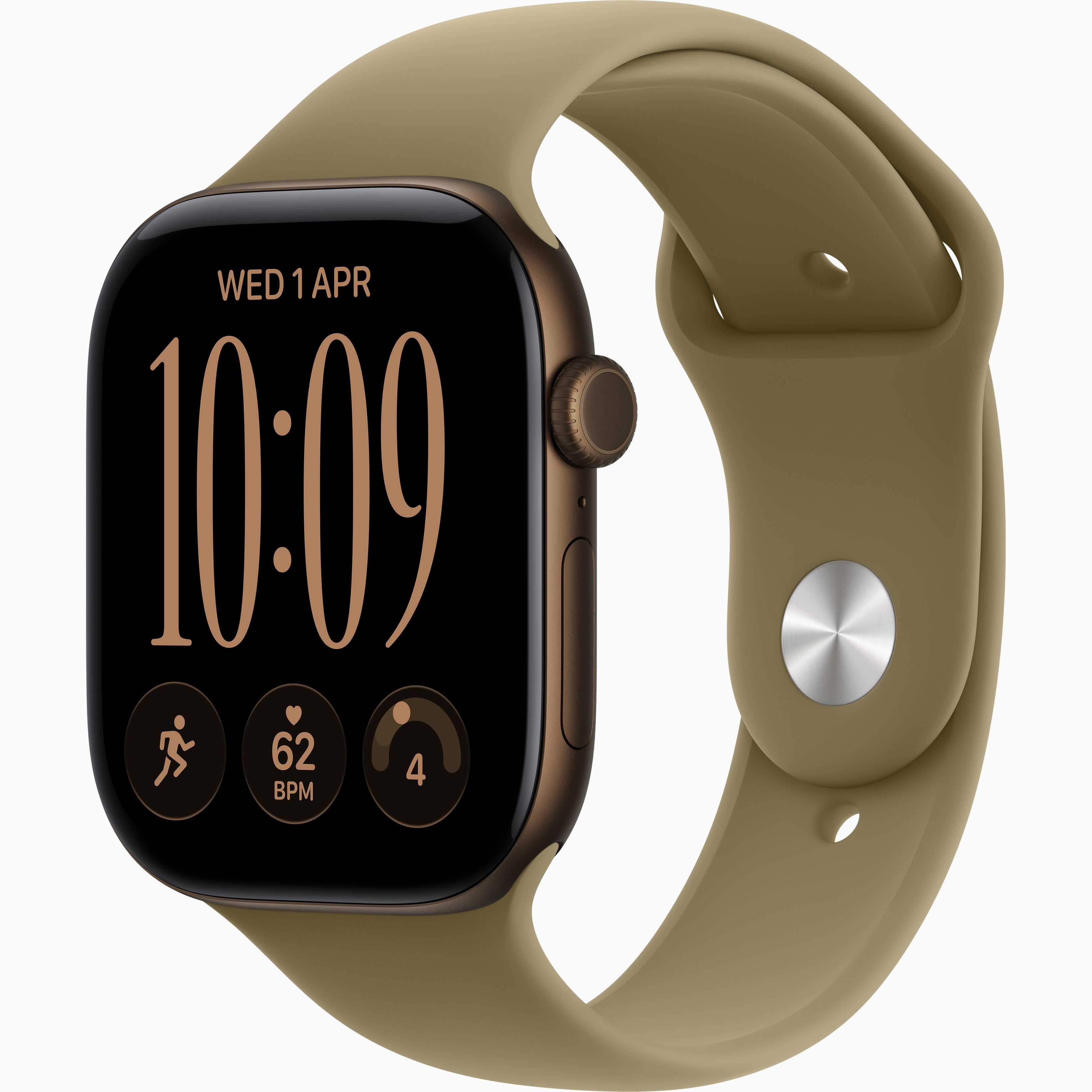 Apple Watch Series 12 46mm Dark Bronze с ремешком Olive Sport Band