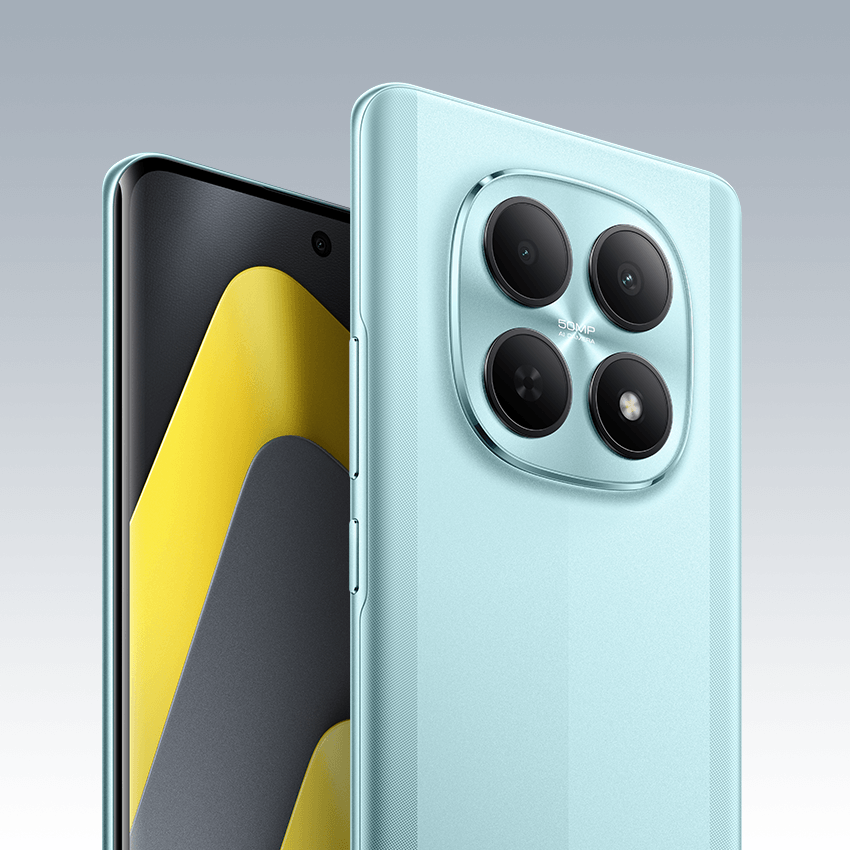 POCO M8 5G Green — свежий зелёный цвет с текстурными полосами