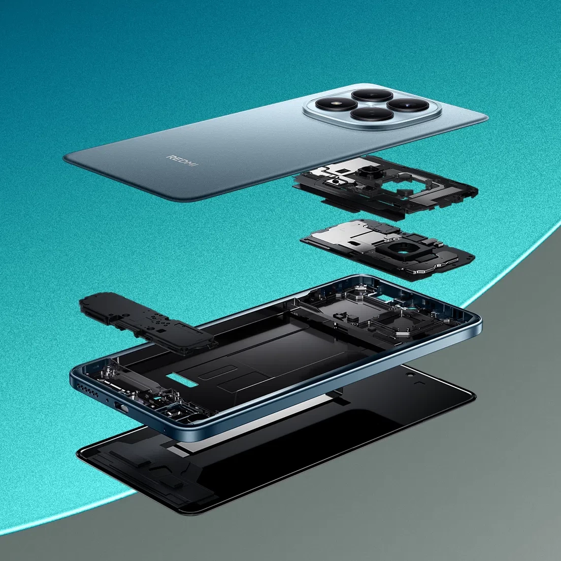 Конструкция Redmi Note 15 Pro 8/256Gb Titanium Color - усиленный титановый каркас, защита от ударов и падений