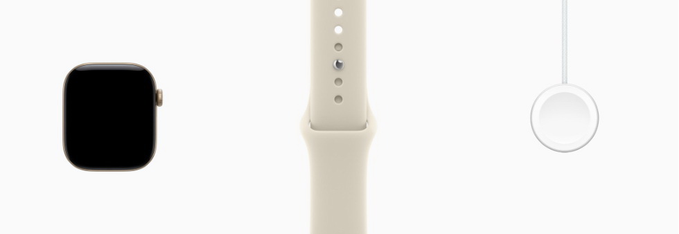 Комплект Apple Watch Series 12 Light Gold: часы, ремешок, кабель зарядки