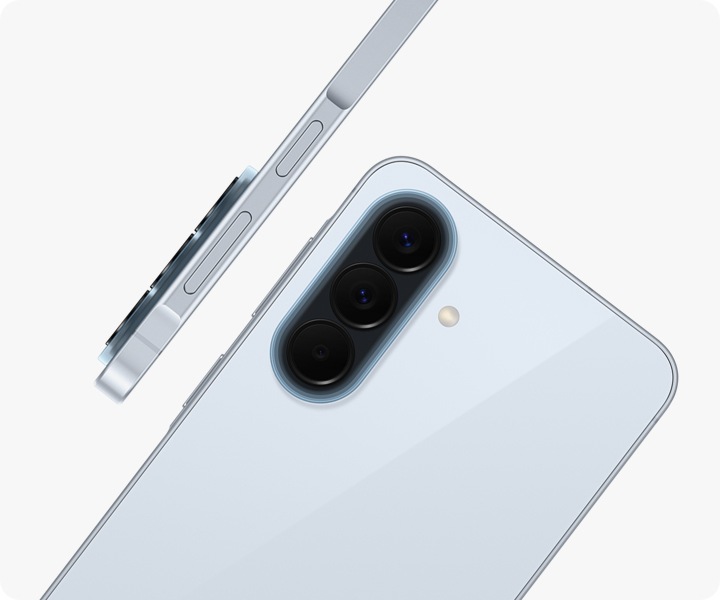 Samsung Galaxy A57 5G голубой (Awesome Icyblue) — металлический корпус толщиной 6.9 мм