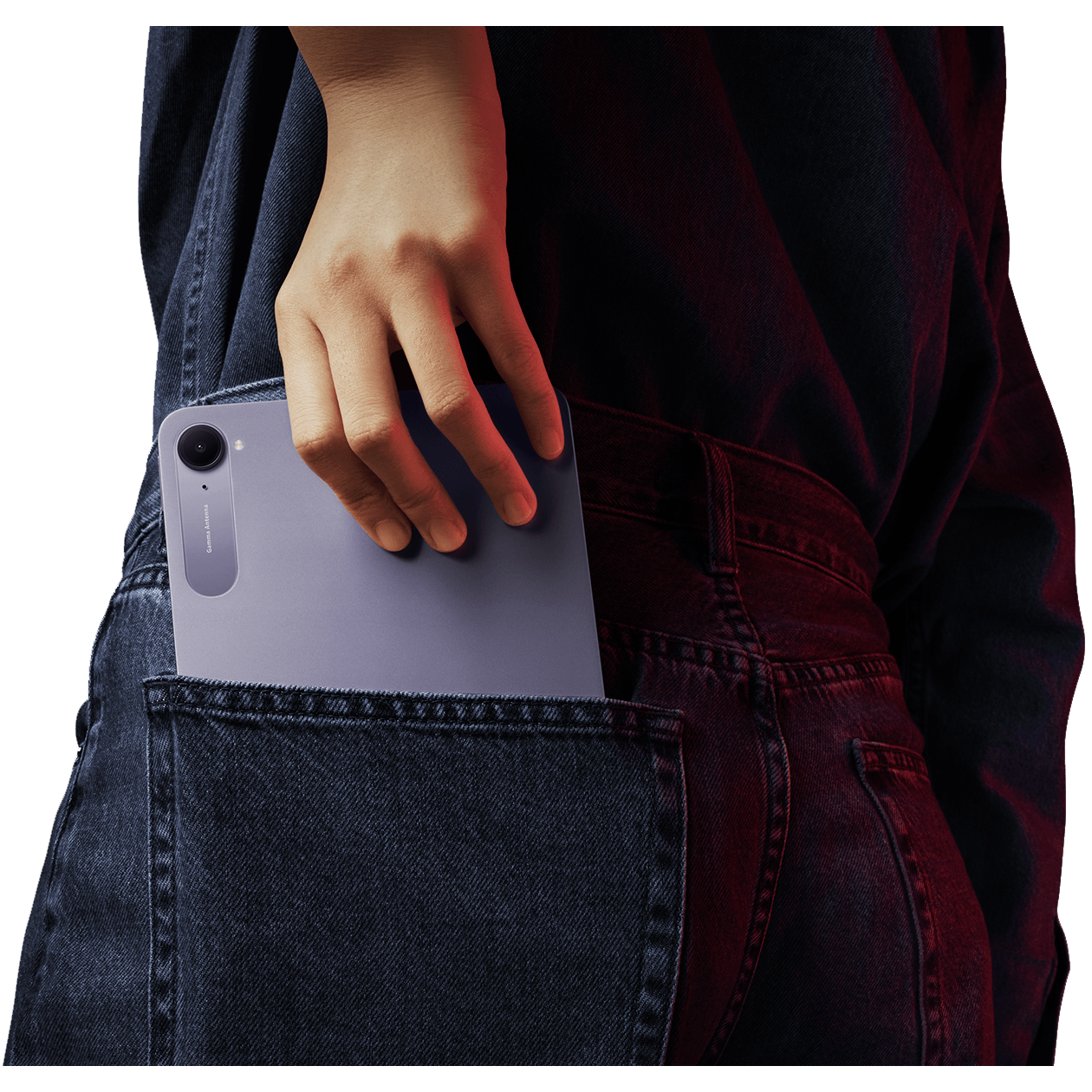 Xiaomi Pad Mini 12Gb+512Gb Gray в кармане джинсов - демонстрация компактности планшета
