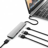 Мультипереходник Satechi Slim Aluminum Type-C Multi-Port Adapter 4K HDMI Серый космос Мультипереходник Satechi Slim Aluminum Type-C Multi-Port Adapter 4K HDMI Серый космос