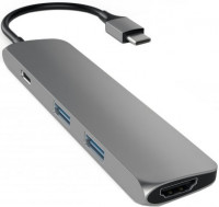 Мультипереходник Satechi Slim Aluminum Type-C Multi-Port Adapter 4K HDMI Серый космос Мультипереходник Satechi Slim Aluminum Type-C Multi-Port Adapter 4K HDMI Серый космос