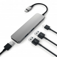 Мультипереходник Satechi Slim Aluminum Type-C Multi-Port Adapter 4K HDMI Серый космос Мультипереходник Satechi Slim Aluminum Type-C Multi-Port Adapter 4K HDMI Серый космос