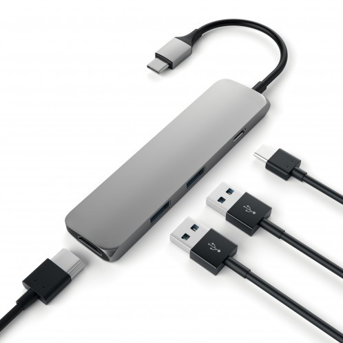 Мультипереходник Satechi Slim Aluminum Type-C Multi-Port Adapter 4K HDMI Серый космос