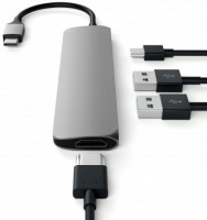 Мультипереходник Satechi Slim Aluminum Type-C Multi-Port Adapter 4K HDMI Серый космос Мультипереходник Satechi Slim Aluminum Type-C Multi-Port Adapter 4K HDMI Серый космос