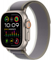 Apple Watch Ultra 2 49mm Titanium Case with Green/Gray Trail Loop (M/L)