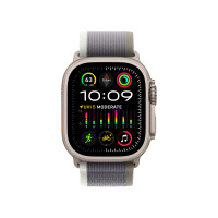 Apple Watch Ultra 2 49mm Titanium Case with Green/Gray Trail Loop (M/L)