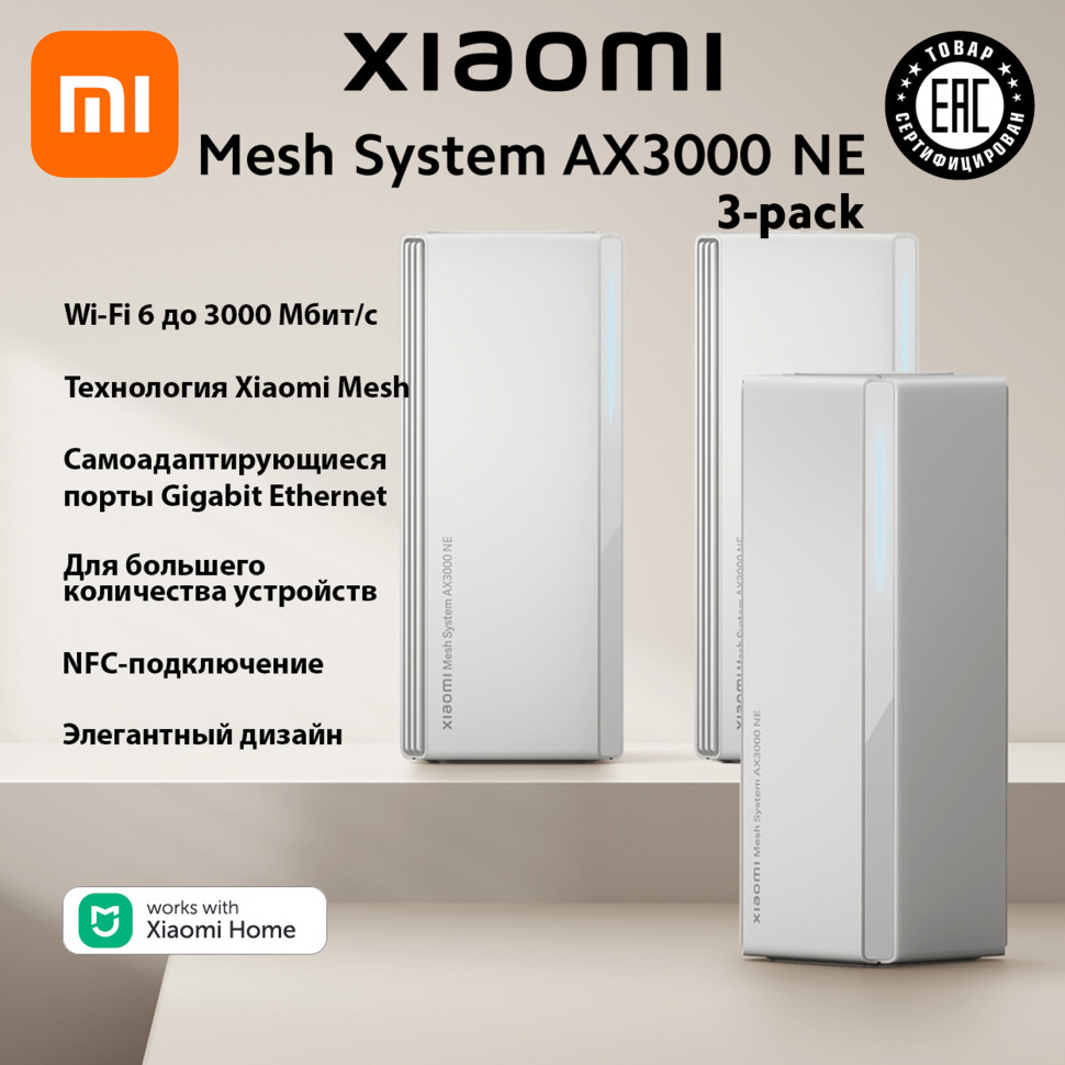 Маршрутизатор Xiaomi Mesh System AX3000 NE (3-pack)