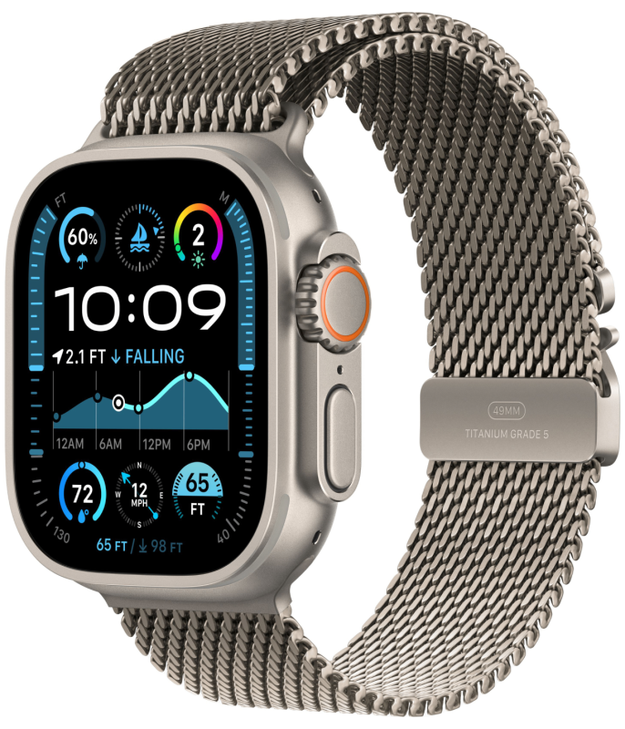 Apple Watch Ultra 2 Natural Case Titanium Milanese Loop Natural (S/M, 130-180mm)