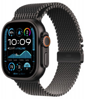 Apple Watch Ultra 2 Black Case with Titanium Milanese Loop Black (S/M, 130-180mm) 