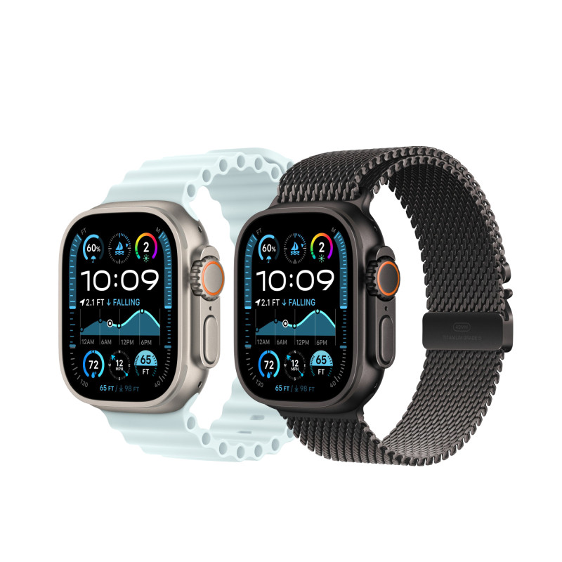 Apple Watch Ultra 2 Black Case with Titanium Milanese Loop Black (M/L, 150-200mm)  
