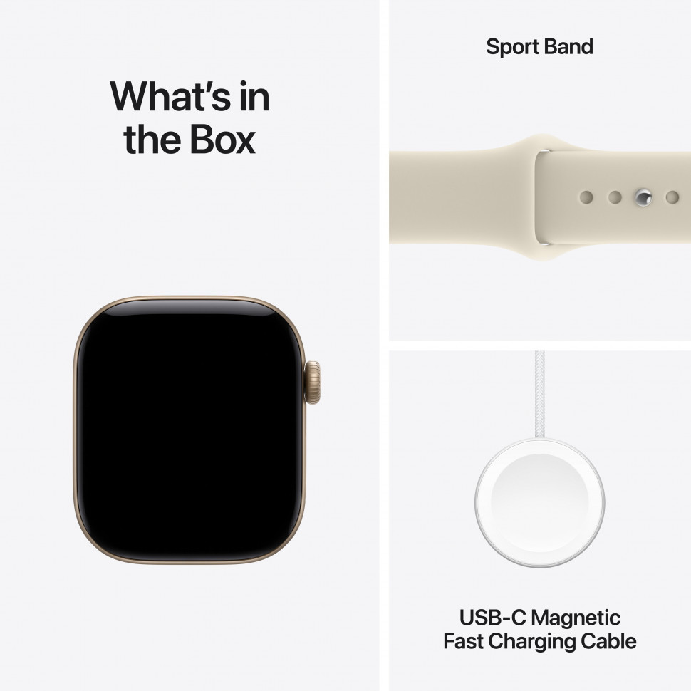 Apple Watch Series 12 42mm Light Gold + Sand Sport Band (M/L, 150–200 мм)