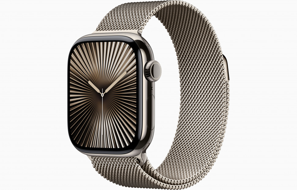 Apple Watch Series 10 42mm Natural Titanium Case with Milanese Loop (Natural)