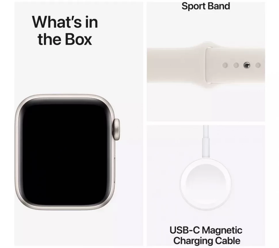 Apple Watch SE (2nd Gen) GPS 44mm Starlight with Sport Band Starlight(S/M,130-180 mm)  