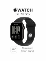 Apple Watch Series 12 42mm Black + Black Sport Band (M/L, 150–200 мм)