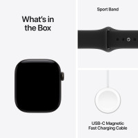 Apple Watch Series 12 42mm Black + Black Sport Band (M/L, 150–200 мм)