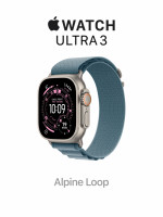 Apple Watch Ultra 3 49mm Natural Titanium Case with Light Blue Alpine Loop (Medium 145–190mm)