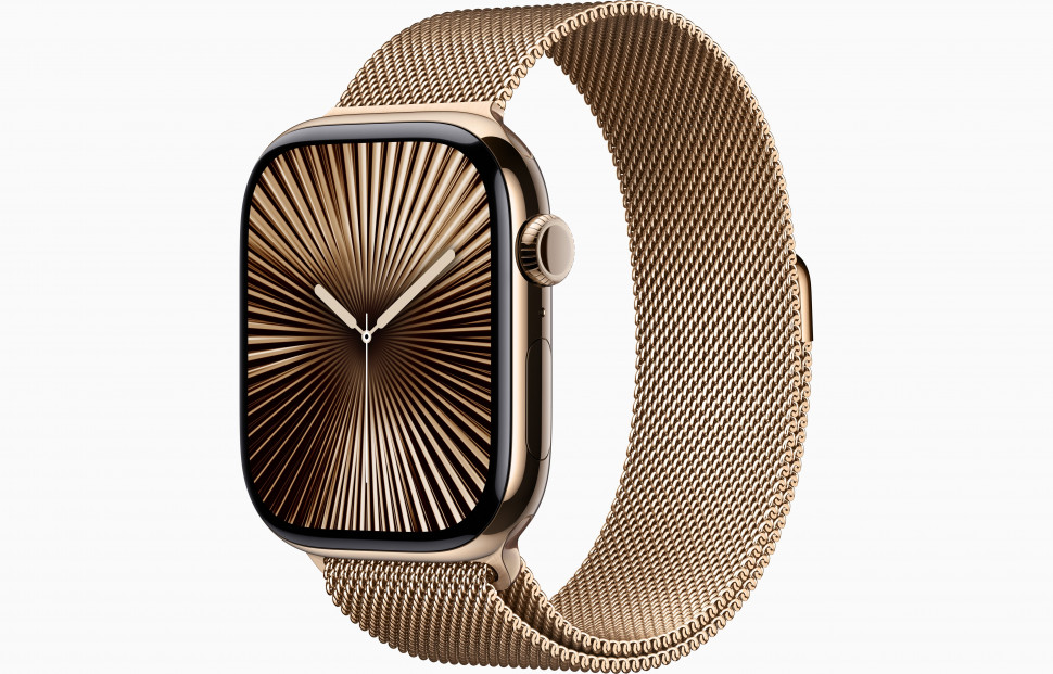 Apple Watch Series 10 42mm Gold Titanium Case with Milanese Loop (Gold) 