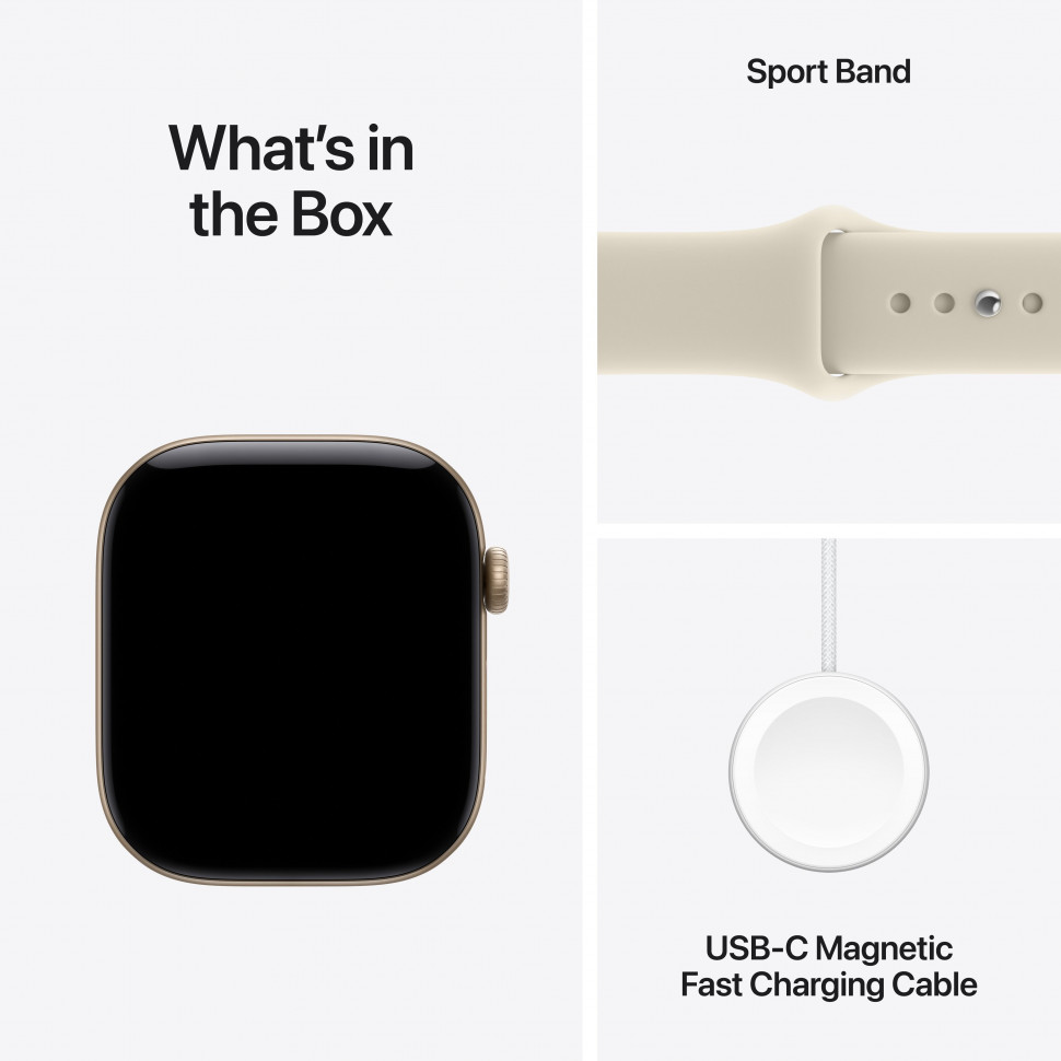 Apple Watch Series 12 46mm Light Gold + Sand Sport Band (M/L, 160–210 мм)