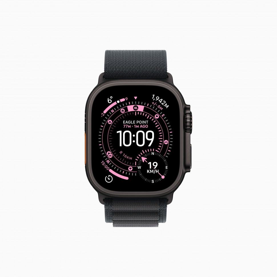 Apple Watch Ultra 3 49mm Black Titanium Case with Black Alpine Loop (Large 165–210mm)