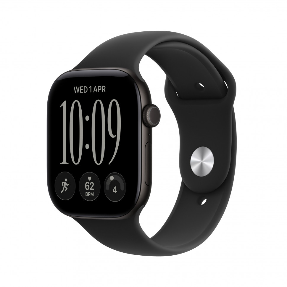 Apple Watch Series 12 46mm Black + Black Sport Band (S/M, 140–190 мм)