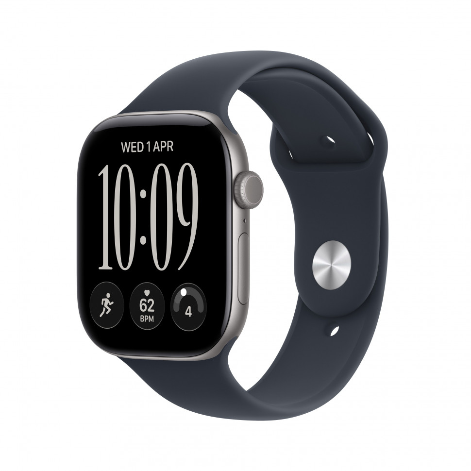Apple Watch Series 12 46mm Space Gray + Navy Blue Sport Band (S/M, 140–190 мм)