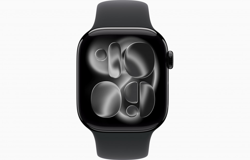 Apple Watch Series 11 46mm Jet Black Aluminum Case with Sport Band Black (S/M, 130-180mm)