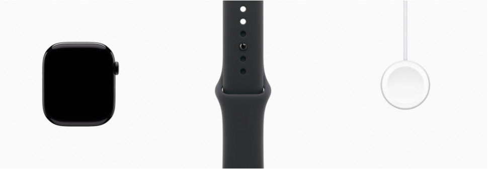 Apple Watch Series 11 46mm Jet Black Aluminum Case with Sport Band Black (S/M, 130-180mm)