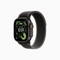 Apple Watch Ultra 3 49mm Black Titanium Case with Black/Charcoal Trail Loop (M/L 145–220mm)