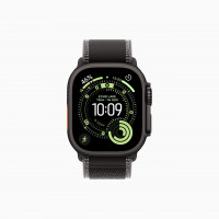 Apple Watch Ultra 3 49mm Black Titanium Case with Black/Charcoal Trail Loop (M/L 145–220mm)