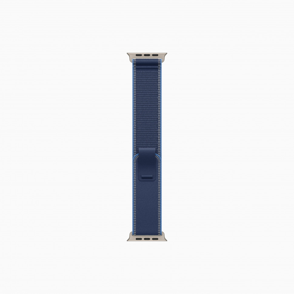 Apple Watch Ultra 3 49mm Natural Titanium Case with Blue/Bright Blue Trail Loop (M/L 145–220mm)