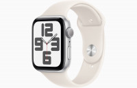 Apple Watch SE (2nd Gen) GPS 44mm Silver with Sport Band Starlight (S/M,130-180 mm) Apple Watch SE (2nd Gen) GPS 44mm Silver with Sport Band Starlight (M/L,150-200 mm)