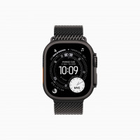 Apple Watch Ultra 3 49mm Black Titanium Case with Black Titanium Milanese Loop (Small 130–160mm)