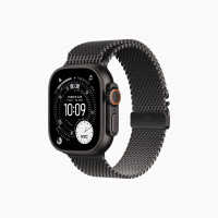 Apple Watch Ultra 3 49mm Black Titanium Case with Black Titanium Milanese Loop (Small 130–160mm)