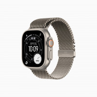 Apple Watch Ultra 3 49mm Natural Titanium Case with Natural Titanium Milanese Loop (Small 130–160mm)