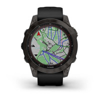 Умные часы GARMIN Fenix 7 Sapphire Carbon Gray DLC titanium with black band